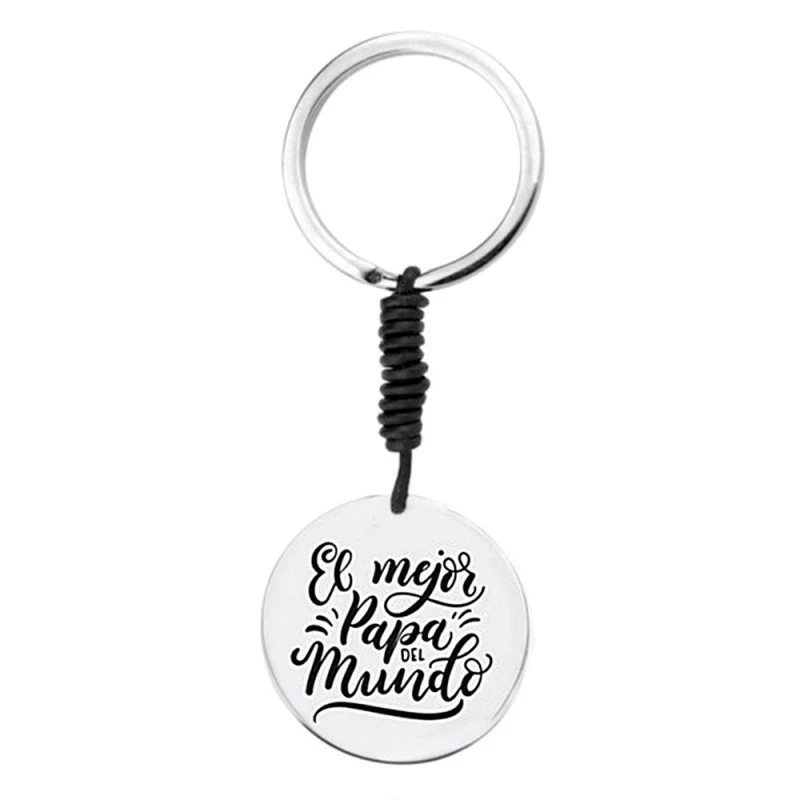 Pack padre marcapáginas pulsera llavero acero inox. rodiado EL MEJOR