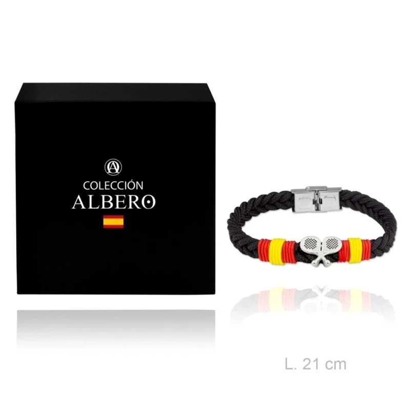 Pulsera acero inox. rodiado colección Soul Albero 21cm. palas pádel b