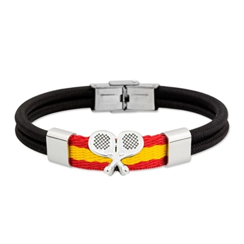 Pulsera acero inoxidable rodiado colección Soul Albero palas de pádel