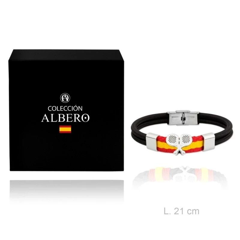 Pulsera acero inoxidable rodiado colección Soul Albero palas de pádel