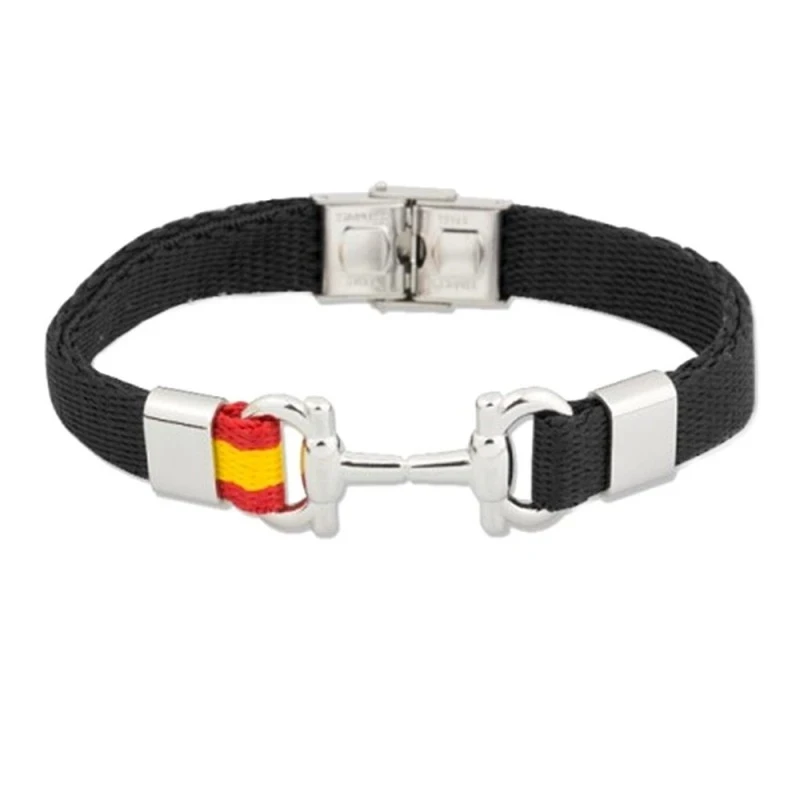 Pulsera acero inoxidable rodiado colección Soul Albero 21cm. bandera