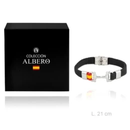 Pulsera acero inoxidable rodiado colección Soul Albero 21cm. bandera