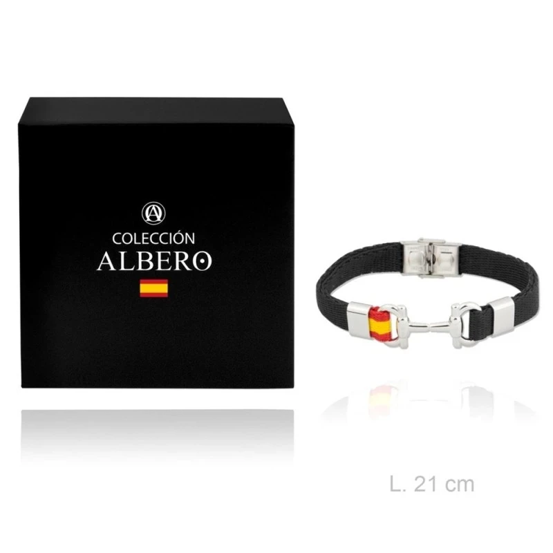 Pulsera acero inoxidable rodiado colección Soul Albero 21cm. bandera