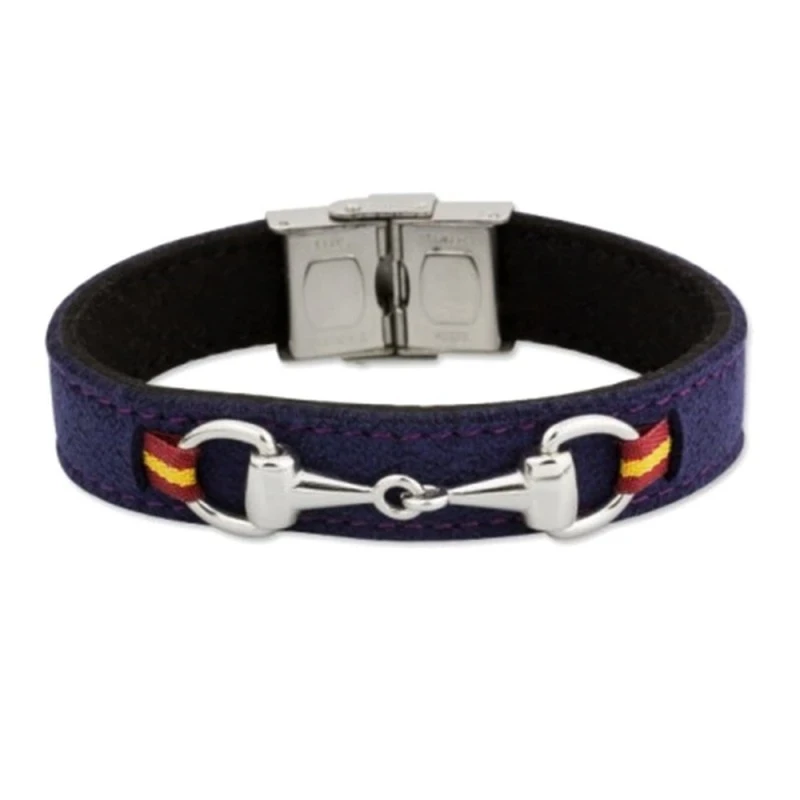Pulsera acero inoxidable rodiado colección Soul Albero 17cm azul mari