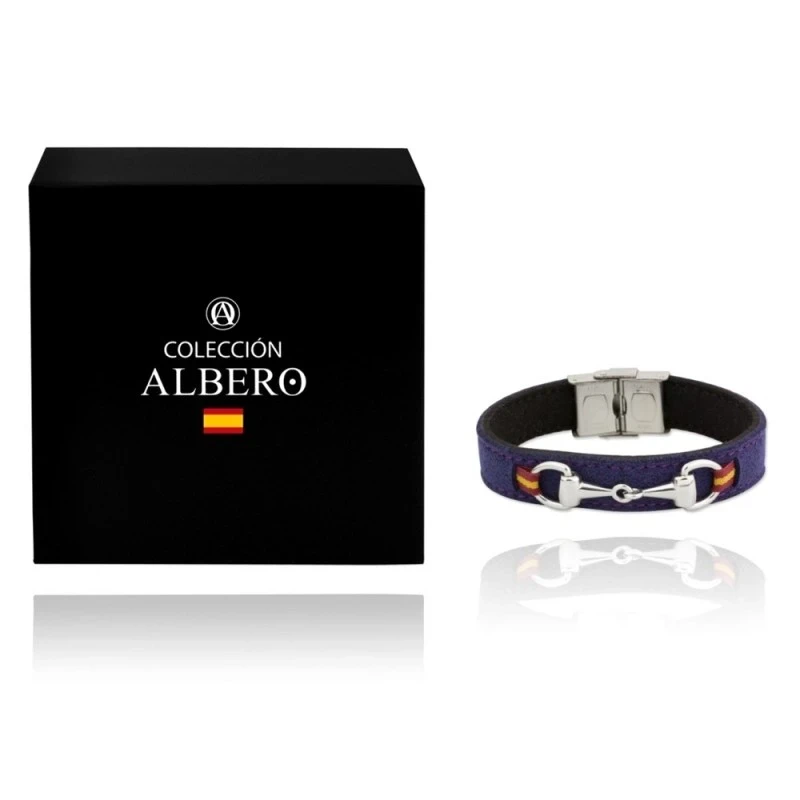 Pulsera acero inoxidable rodiado colección Soul Albero 17cm azul mari