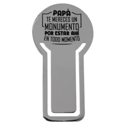 Pack padre marcapáginas pulsera llavero acero inoxidable rodiado cole