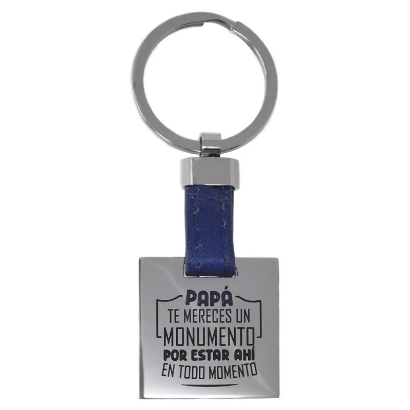 Pack padre marcapáginas pulsera llavero acero inoxidable rodiado cole