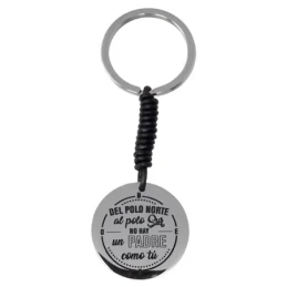 Pack padre marcapáginas pulsera llavero acero inoxidable rodiado NO H