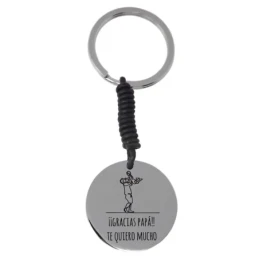 Pack padre marcapáginas pulsera llavero acero inoxidable rodiado GRAC