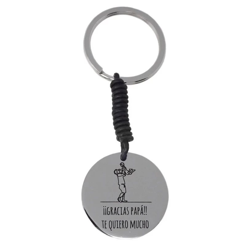 Pack padre marcapáginas pulsera llavero acero inoxidable rodiado GRAC