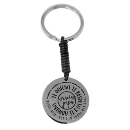 Pack padre marcapáginas pulsera llavero acero inoxidable rodiado GRAC