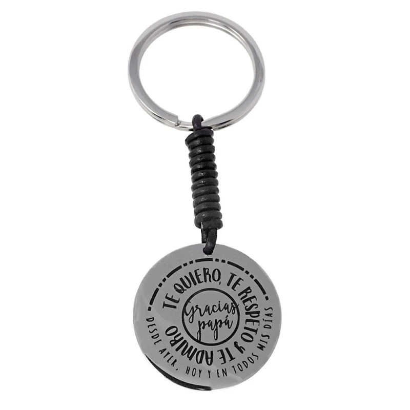 Pack padre marcapáginas pulsera llavero acero inoxidable rodiado GRAC