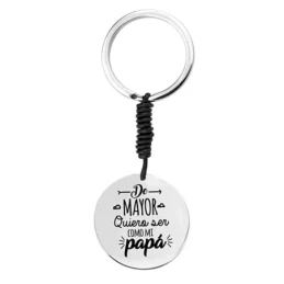 Pack padre marcapáginas pulsera llavero acero inoxidable rodiado dedi