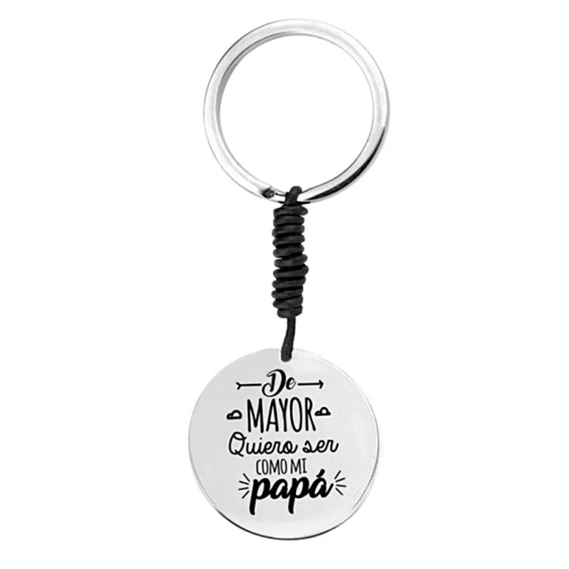 Pack padre marcapáginas pulsera llavero acero inoxidable rodiado dedi