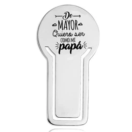 Pack padre marcapáginas pulsera llavero acero inoxidable rodiado dedi