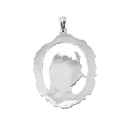 Colgante medalla plata Ley 925m San Antonio de Padua 46 mm. Bordes de