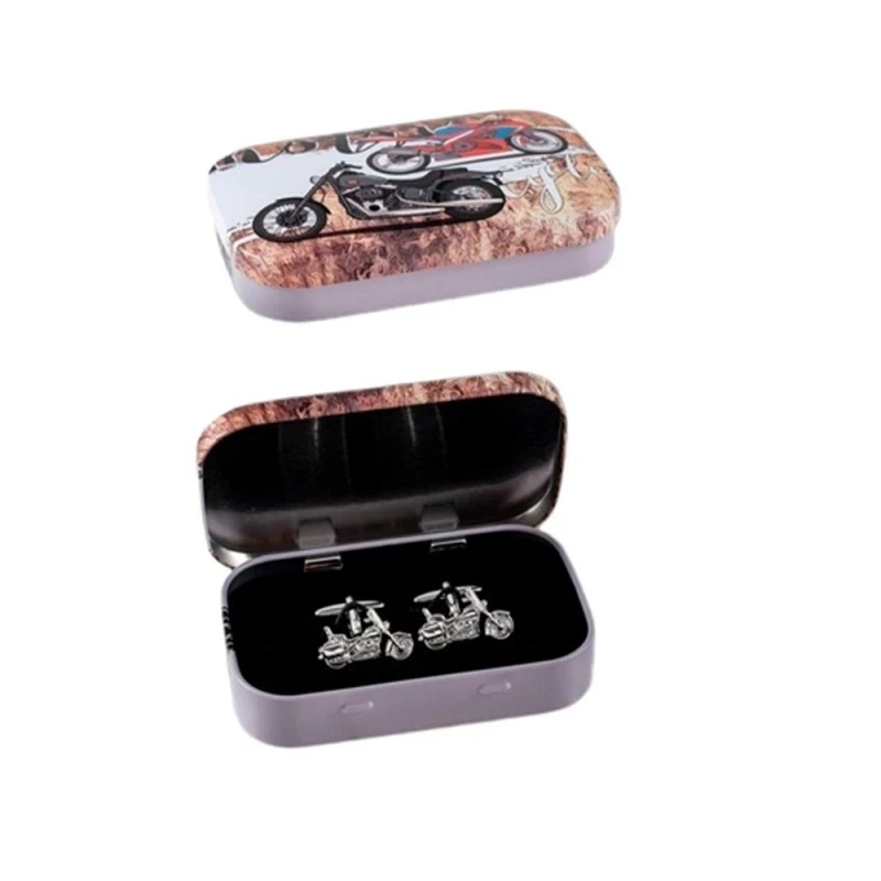 Gemelos metálicos moto clásica 26 mm. plateados detalles relieve