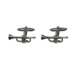 Gemelos metálicos trompeta 25 mm. plateados lisos detalles