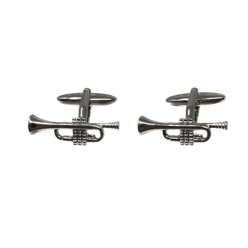 Gemelos metálicos trompeta 25 mm. plateados lisos detalles