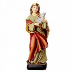 Figura Santa Cecilia imagen 20cm. Patrona de los músicos adorno resina peana decoración