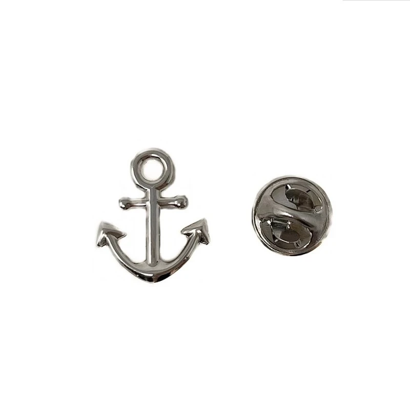Pin metálico ancla 19 mm. plateado liso