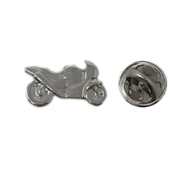 Pin metálico moto carreras 21 mm. plateado liso