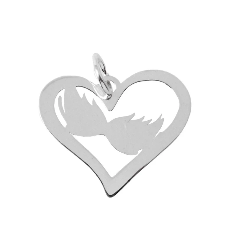 Máscara Carnaval Antifaz Colgante Plata Ley 925m unisex 25 mm. corazó