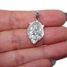 Corazón de Jesús Virgen del Carmen Escapulario Plata Ley 925m unisex