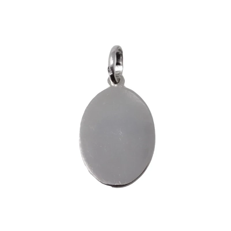 San Expédito Medalla Plata Ley 925m unisex 24 mm. maciza ovalada bord