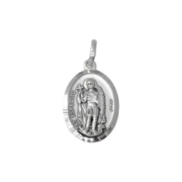 San Expédito Medalla Plata Ley 925m unisex 24 mm. maciza ovalada bord