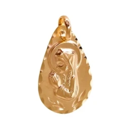 Virgen Niña Medalla Plata Ley 925m Primera Comunión 25 mm forma lágri