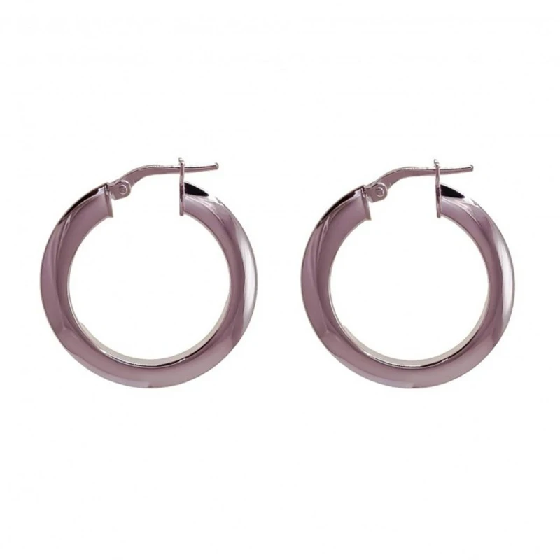 Pendientes Aros Plata Ley 925m mujer 15 mm. lisos detalle brillo anch