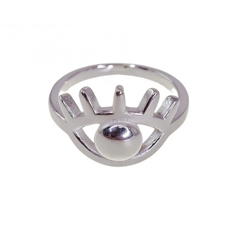 Ojo de Horus Sortija Plata Ley 925m mujer ancho máximo 13 mm.