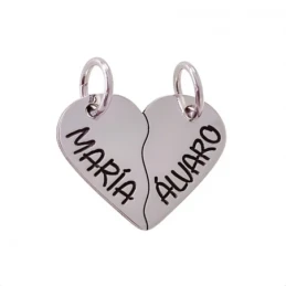 Enamorados Colgante Doble Plata Ley 925m unisex 17 mm. corazón person