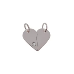 Enamorados Colgante Doble Plata Ley 925m unisex 17 mm corazón circoni