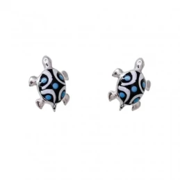 Tortuga Pendientes Plata Ley 925m mujer 9 mm.esmaltada