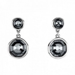 Pendientes Unode50 Double Trouble PEN0732GRSMTL0U colección Renaissance cristal Swarovski metal