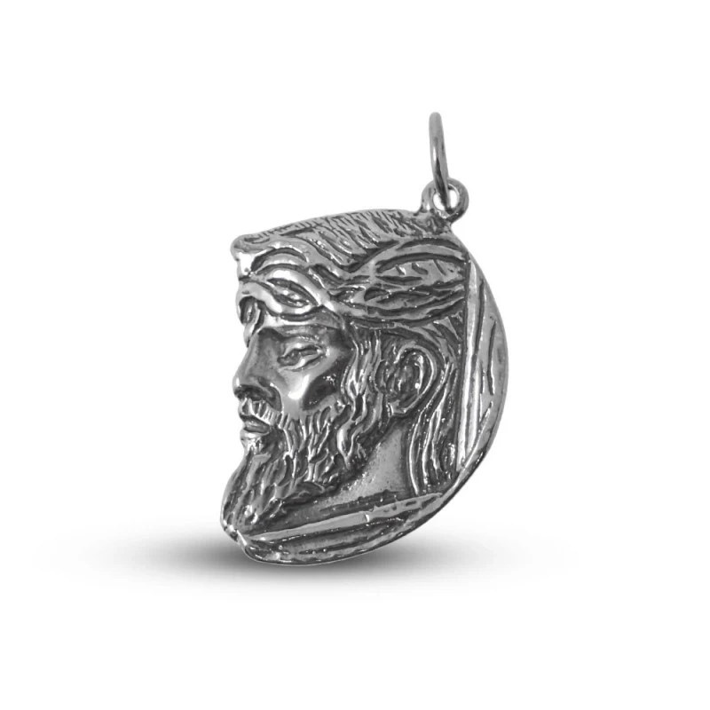 Cristo de los Gitanos Colgante Siluenta Plata Ley 925m maciza 30 mm.