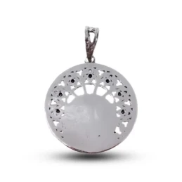Virgen del Carmen Medalla Plata Ley 925m maciza 27 mm. calada tallada