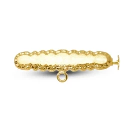 Alfiler Plata Ley 925m broche bebé 3 cm. chapado oro forma nube borde