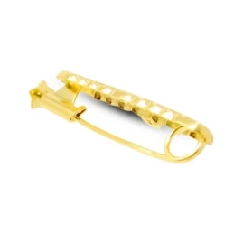 Alfiler Plata Ley 925m broche bebé 3 cm. chapado oro forma nube borde