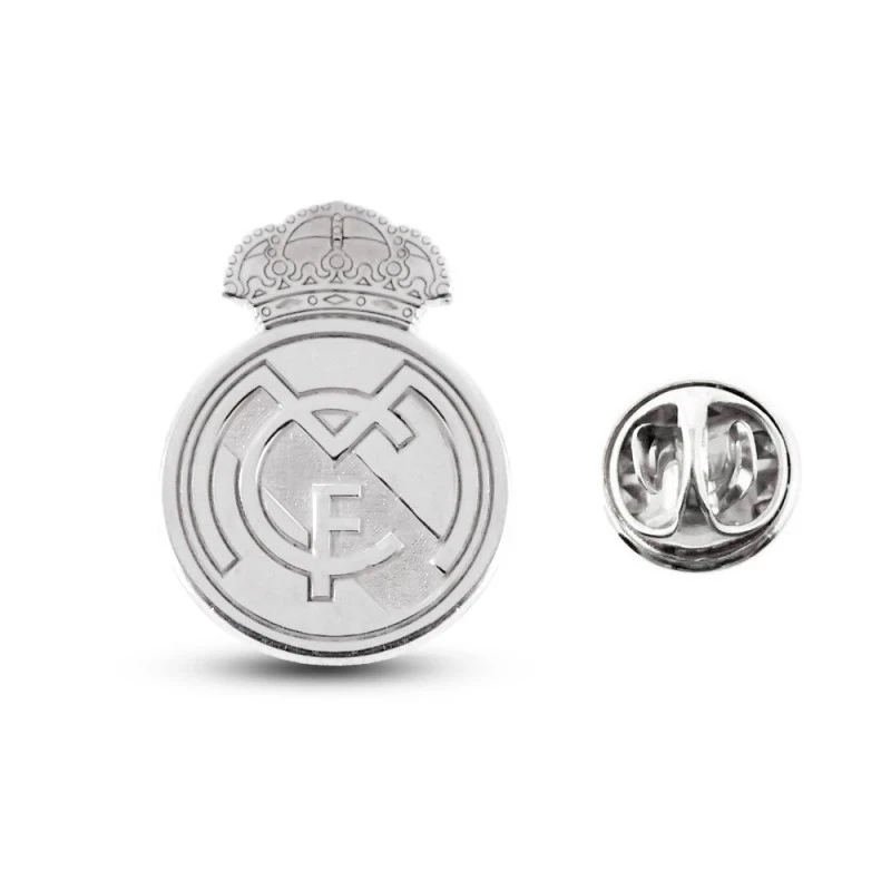 Real Madrid Pin Plata Ley 925m macizo 17 mm. escudo láser pin cierre