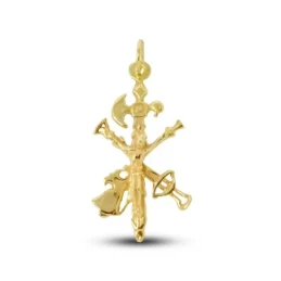 Cristo de la Legión Colgante macizo Plata Ley chapado oro 32 mm.
