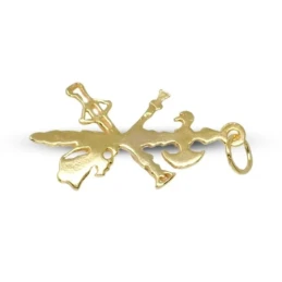 Cristo de la Legión Colgante macizo Plata Ley chapado oro 32 mm.