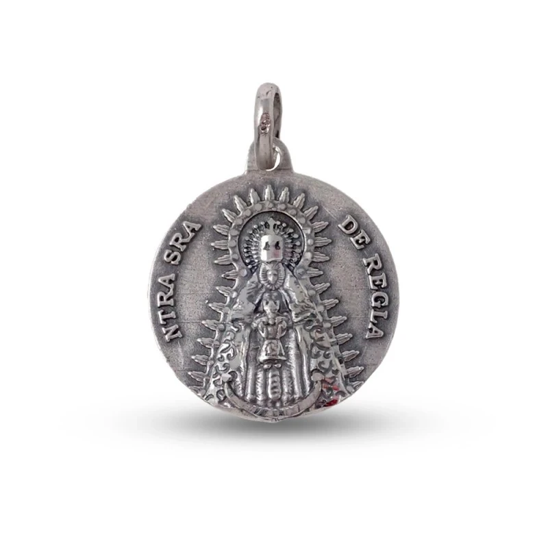 Virgen de Regla Chipiona Cádiz Medalla Plata Ley 925m maciza 25 mm..