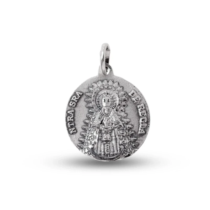 Virgen de Regla Chipiona Cádiz Medalla Plata Ley 925m maciza 21 mm..