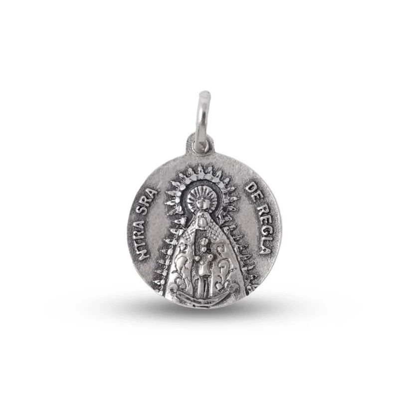 Virgen de Regla Chipiona Cádiz Medalla Plata Ley 925m maciza 19 mm..