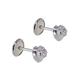 Pendientes Plata Ley 925m niña 5 mm. forma corazón circonita centro l