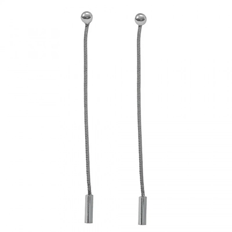 Pendientes Largos Plata Ley 925m mujer 6 mm. cola de topo 1 mm. barra