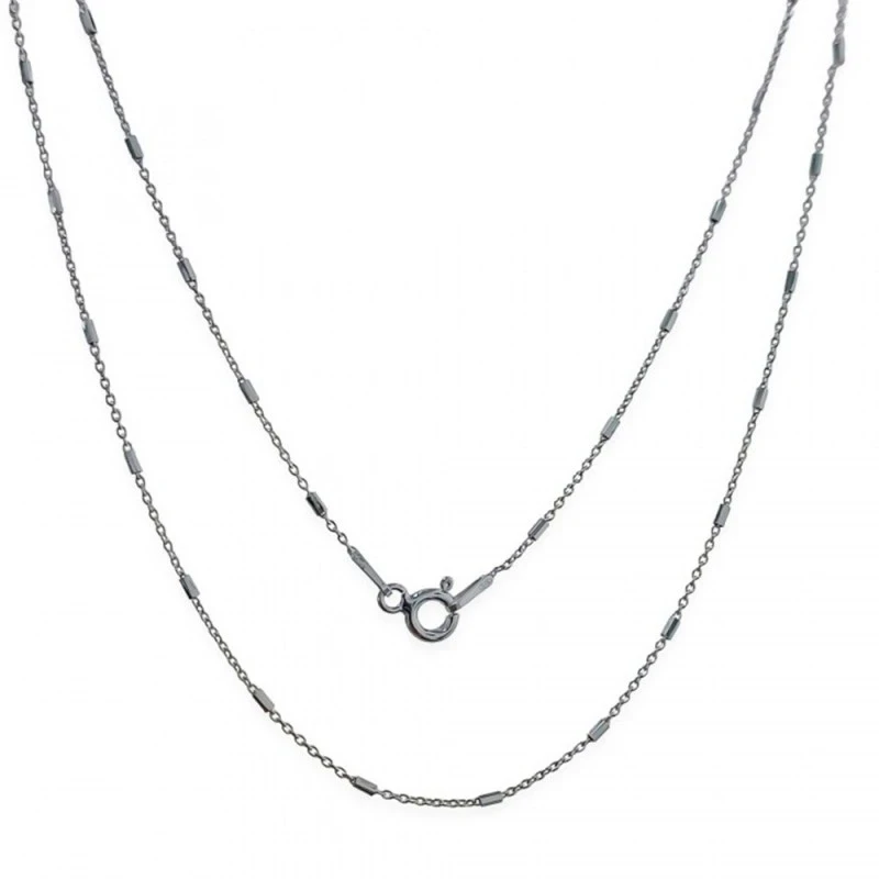 Cadena Plata Ley 925m forzada 40 cm. ancho 0.9 mm. combinada tramos 2